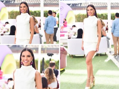 Mariana Rios deixa as pernas à mostra em evento de beleza