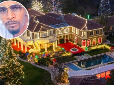 Após escapar da morte, Jamie Foxx transforma sua casa em um sonho de Natal